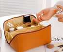 Necessaire Feminina de Couro PU de Grande Capacidade para Cosméticos Portátil para Viagem - Neverdie