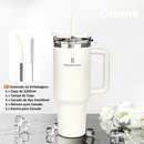 Copo Térmico Portátil ROMANTIC CROWN Inox 1200ml/1,2L Garrafa Térmica de Aço Inoxidável com Tampa e Canudo