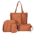 Conjunto com 4 peças de bolsas transversais para mulheres Bolsa feminina Conjunto Padrão Bolsas de Ombro de Couro Bolsa de Mão PU Bolsa Transversal Feminina 25*26*8cm