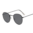 Óculos de Sol Redondos Vintage  Designer Pequeno Armação Clássica Retro Preto Oculos De Sol