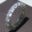 Anel Promessa Fashion Eternity em Prata Esterlina 925 com zircônia cúbica