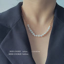 Pérolas naturais de água doce, pérolas em contas feitas de colar de joias de alta qualidade, acessórios em aço inoxidável 316.