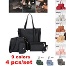 Conjunto com 4 peças de bolsas transversais para mulheres Bolsa feminina Conjunto Padrão Bolsas de Ombro de Couro Bolsa de Mão PU Bolsa Transversal Feminina 25*26*8cm