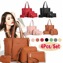 Conjunto com 4 peças de bolsas transversais para mulheres Bolsa feminina Conjunto Padrão Bolsas de Ombro de Couro Bolsa de Mão PU Bolsa Transversal Feminina 25*26*8cm