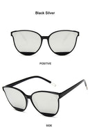 Óculos de Sol Feminino Moda Vintage Metal Espelhado Clássico UV400