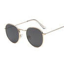 Óculos de Sol Redondos Vintage  Designer Pequeno Armação Clássica Retro Preto Oculos De Sol