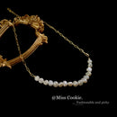 Pérolas naturais de água doce, pérolas em contas feitas de colar de joias de alta qualidade, acessórios em aço inoxidável 316.