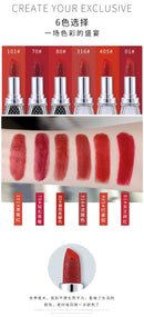Conjunto de Batons Lipstick  Matte à Prova d'Água, Duradouros e Pigmentados, Batom Vermelho Nude para Lábios, Cosméticos