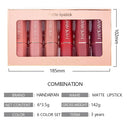 Batom Matte 6 Cores à Prova d'Água de Longa Duração Batom Sexy Vermelho Rosa Veludo Nude Cosméticos Femininos