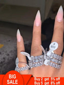 Anel Promessa Fashion Eternity em Prata Esterlina 925 com zircônia cúbica