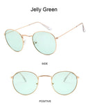 Óculos de Sol Redondos Vintage  Designer Pequeno Armação Clássica Retro Preto Oculos De Sol