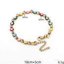 Joias Turcas Banhadas a Ouro Pulseiras de Contas com Olho Grego Vermelho Rosa Bebê Zircônia Aço Inoxidável Gotejamento de Óleo Cobre Colorido Atacado