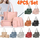 Conjunto com 4 peças de bolsas transversais para mulheres Bolsa feminina Conjunto Padrão Bolsas de Ombro de Couro Bolsa de Mão PU Bolsa Transversal Feminina 25*26*8cm