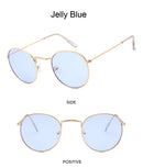 Óculos de Sol Redondos Vintage  Designer Pequeno Armação Clássica Retro Preto Oculos De Sol