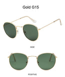Óculos de Sol Redondos Vintage  Designer Pequeno Armação Clássica Retro Preto Oculos De Sol