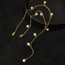 Colar Y Fashion Leve de Luxo, Colares de Tassel Elegantes e Versáteis, Joias de Pérola e Charmosas em Alta