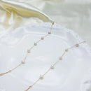 EManco Joias Finas Pulseira de Corrente com Pérola de Água Doce em Aço Inoxidável à Prova d'Água , Dourada com Pérola 14k