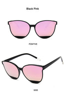 Óculos de Sol Feminino Moda Vintage Metal Espelhado Clássico UV400