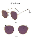 Óculos de Sol Redondos Vintage  Designer Pequeno Armação Clássica Retro Preto Oculos De Sol