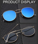 Óculos de Sol Redondos Vintage  Designer Pequeno Armação Clássica Retro Preto Oculos De Sol