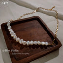 Pérolas naturais de água doce, pérolas em contas feitas de colar de joias de alta qualidade, acessórios em aço inoxidável 316.