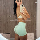 Calças de Fitness Dfyne Impact Peach, Levantamento de Quadril Aparente, Cintura Médio-Alta, Aperta a Barriga, Calças Fitness de Três Pontos para Mulheres