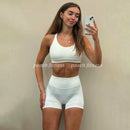 Calças de Fitness Dfyne Impact Peach, Levantamento de Quadril Aparente, Cintura Médio-Alta, Aperta a Barriga, Calças Fitness de Três Pontos para Mulheres