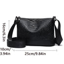 Bolsa Feminina com 3 Bolsos, Grande Capacidade, em Couro PU, Estampas Elegantes, Bolsa Transversal Simples Feminina