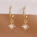 Brincos Longos com Duas Correntes e Pingente de Tassel  Aço Inoxidável Coreano com Zircônia, para Piercing