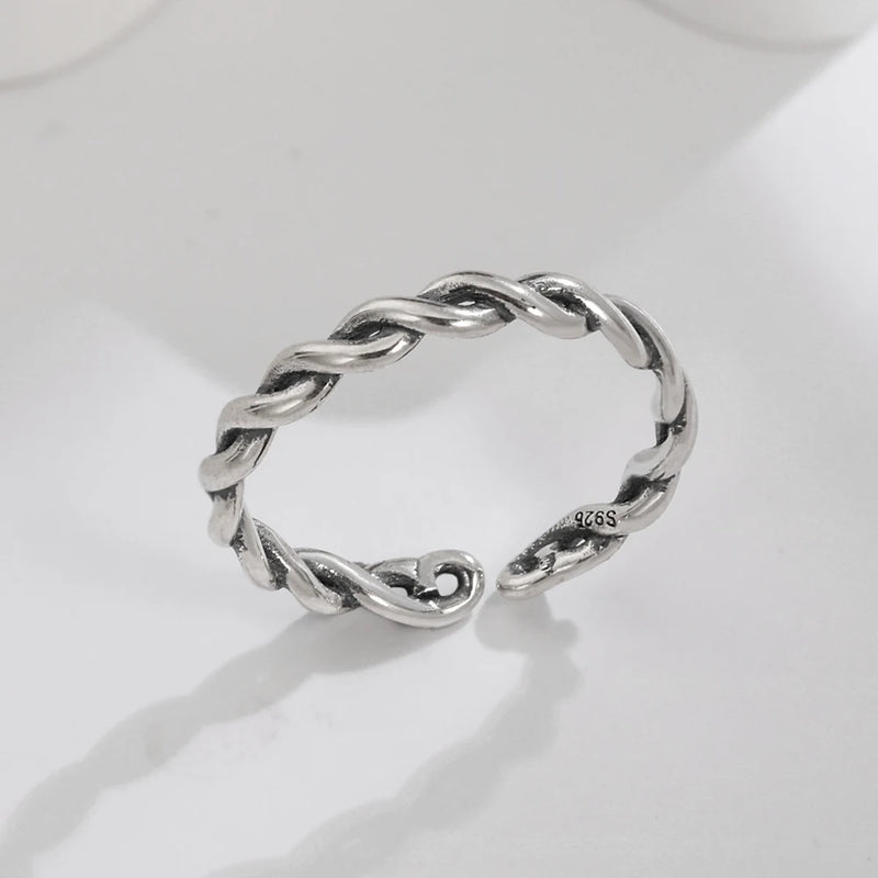 Anel de prata esterlina 925 com ágata natural que nunca desbota, estilo hip-hop, anel Unisex