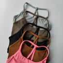 Top Esportivo Feminino Fitness Sexy com Costas Transpasse, Amortecimento, Secagem Rápida