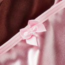 Calcinha Fio Dental Feminina de Cetim Sexy Sem Costura, Laço, Cintura Baixa, Fio Dental Único, Fundo de Algodão, Tanga T Back M-2XL