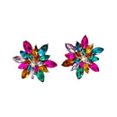 Brincos de Flores Coloridas com Cristal Estilo Fresco e Doce  Joias Populares Presente em Paris Anastasia