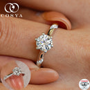 Anel de Diamante Moissanite COSYA 1/2/3CT Cor D Prata S925 Certificado de Laboratório Diamante Joia Fina Clássica
