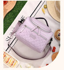 Bolsa Térmica Portátil Feminina com Espessamento Estilo Bento e Geladeira de Frio para Piqueniques ao Ar Livre