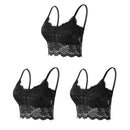 Kit 03 peças Sutiãs de Renda Feminino Top Confortável Bralette Cor Sólida Lingerie Sexy Colete Feminino Vazado Sem Arame Sutiã Sem Costura