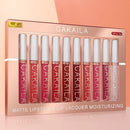 CAKAILA 10pcs/conjunto Gloss Labial Nude Fosco Aveludado Batom Líquido à Prova d'Água de Longa Duração Hidratante