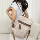 Mochila com Bordado Matelassê  Novo Estilo Coreano Versátil de Grande Capacidade, Bolsa de Ombro de Couro Resistente à Água