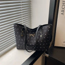 Bolsa de Ombro Feminina com Estampa de Laço Fashionista; Bolsa de Mão de Grande Capacidade