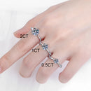 Anel de Diamante Moissanite COSYA 1/2/3CT Cor D Prata S925 Certificado de Laboratório Diamante Joia Fina Clássica