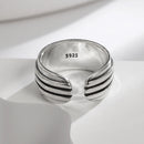 Anel de prata esterlina 925 com ágata natural que nunca desbota, estilo hip-hop, anel Unisex