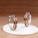 Huitan Classic Design Women Hoop Earrings Full with Princess Square CZ Simple and Elegant Female Accessories Versatile Jewelry