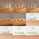 Conjunto de 3 Brincos de Argola com Zircônia , Simples, Redondos, Elegantes, Piercing Estético, Presente de Jóias