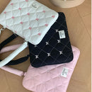 Pasta Executiva com Laço Bordado Bolsa de Arquivo Grande Capacidade Bolsa de Documento Bolsa de Mão Bolsa de Ombro Bolsa para Laptop Trabalho de Escritório