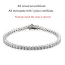 Pulseira Banho de Ouro 18k para Mulheres 3/4/5mm Clássica em Prata Esterlina 925