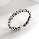 Anel de prata esterlina 925 com ágata natural que nunca desbota, estilo hip-hop, anel Unisex