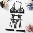 Conjunto Lingerie sensual sutiã aberta Roupa íntima transparente renda de luxo exóticos