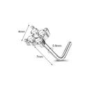 1PC Joia de Piercing de Nariz de Cobre para Mulheres Stud de Cristal com Flor, Olho, Opala, Coração e Lua Piercings Corporais