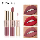 O.TWO.O Batom e Gloss 2 em 1 Matte Cosméticos à Prova d'Água Batom Matte Lábios Maquiagem Rouge 12 Cores