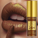 14 Cores Brilho Glitter Metálico Gloss Labial Brilhante de Longa Duração Batom Líquido à Prova d'Água Maquiagem Óleo Labial Tinta Labial